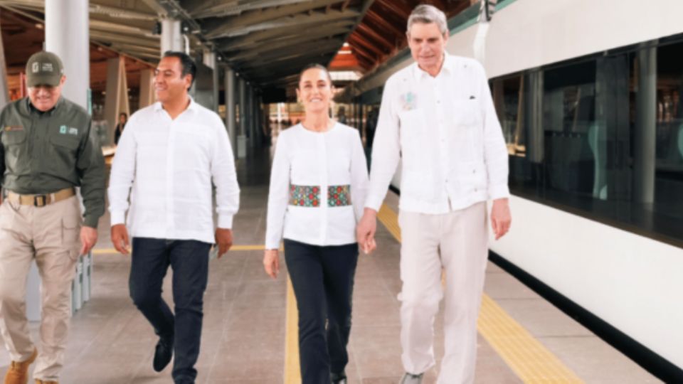 La presidenta Claudia Sheinbaum conmemoró el primer aniversario del Tren Maya en Chetumal, QR.