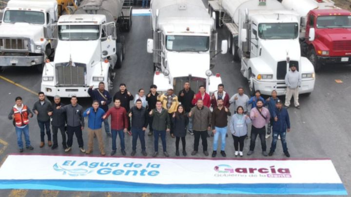 Alistan pipas en García ante desabasto de agua