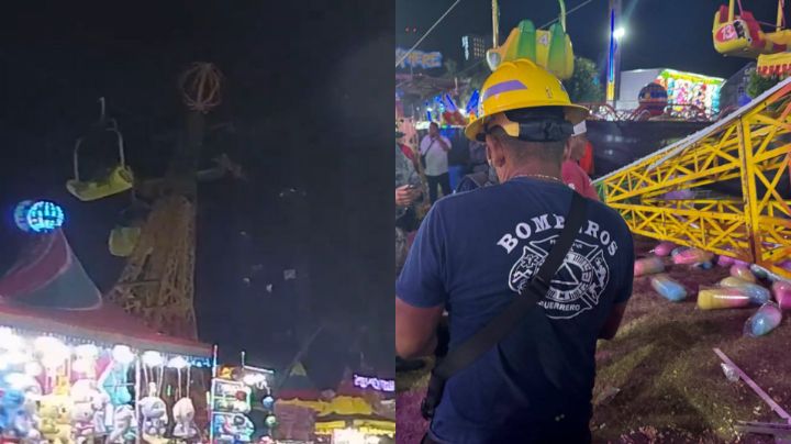 Colapsa juego mecánico en feria de Acapulco; hay dos lesionados