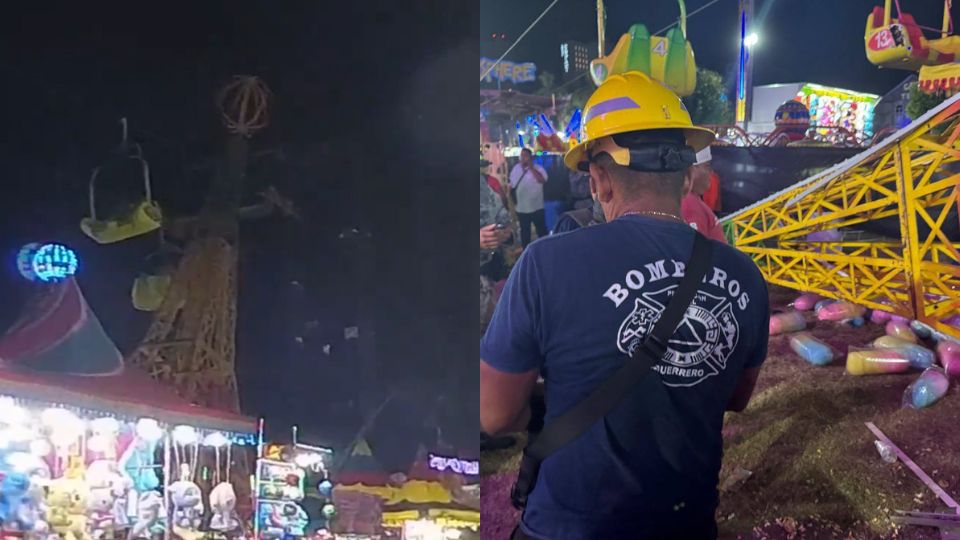 Cae juego mecánico en feria de Acapulco
