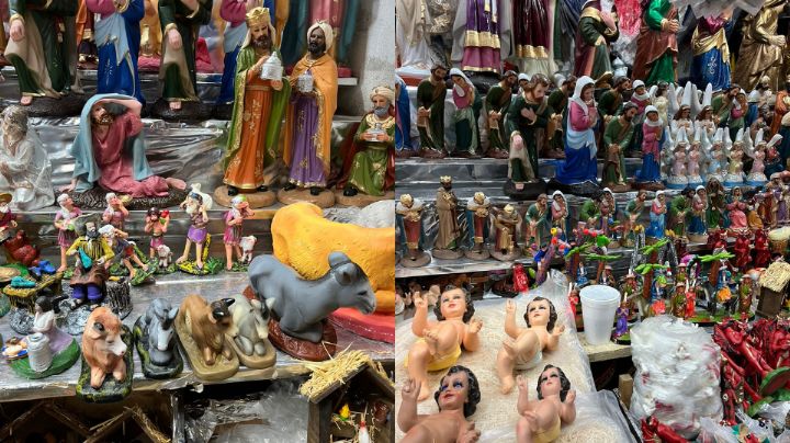 Regiomontanos acuden el Mercado Juárez en busca de artículos navideños y religiosos
