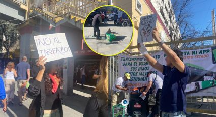 Manifestantes contra el ‘tarifazo’ rompen piñata de Hernán Villarreal