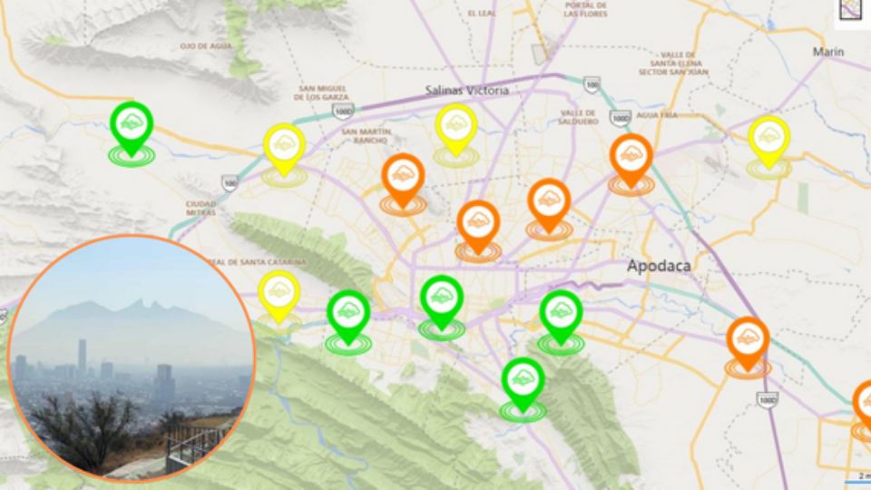 El Sistema de Monitoreo Ambiental reporta mala calidad del aire en 6 de las 15 estaciones que tiene instaladas en la zona metropolitana.