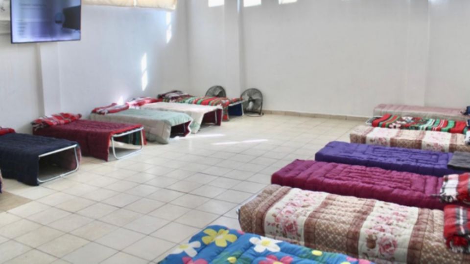 Camas en albergue en Monterrey.