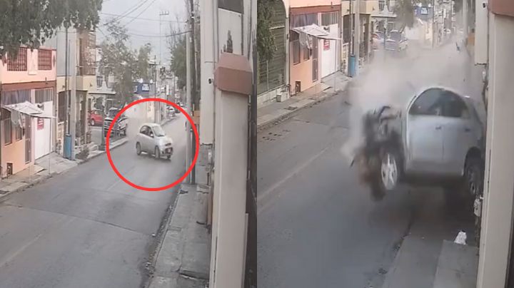 Video: Jóvenes derrapan y estrellan su auto contra casa en Monterrey