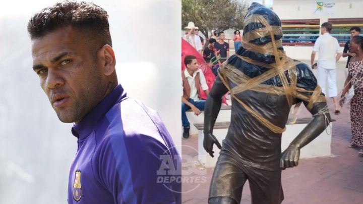 Vandalizan estatua de Dani Alves en Brasil
