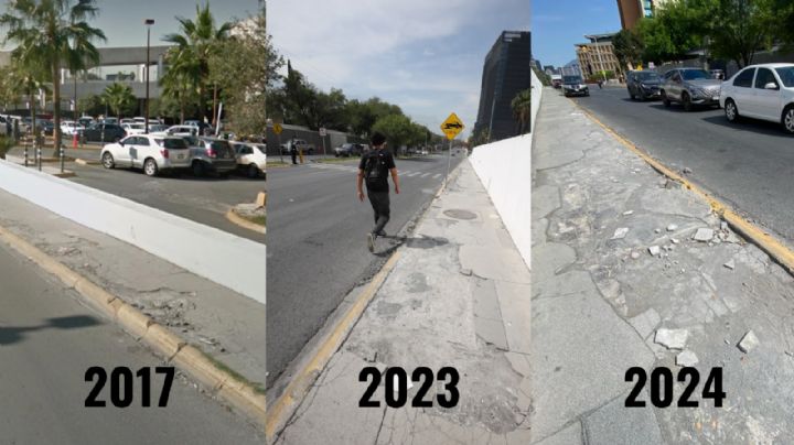 Tras 7 años, empeora estado de banqueta en zona de San Agustín, San Pedro