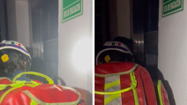Quedan 3 personas atrapadas en elevador en edificio en Monterrey