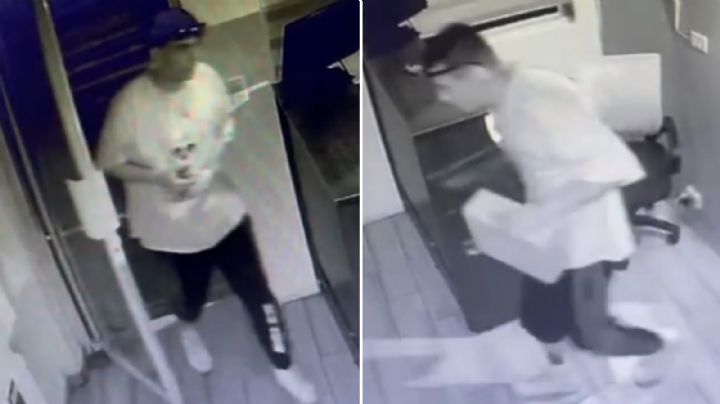 Captan a ladrón robando televisión y caja fuerte en gimnasio Ever Gym en Monterrey