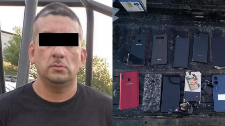 Roba iPhone en Monterrey, lo detienen y le encuentran 16 teléfonos más