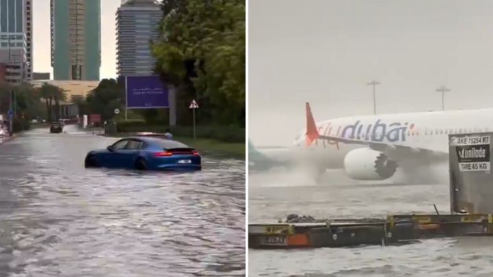 Fuertes lluvias inundan calles y aeropuertos en Dubái