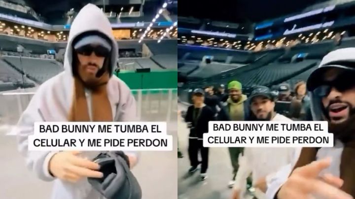 Video: Bad Bunny vuelve a tirar celular de fan; le había pedido un autógrafo