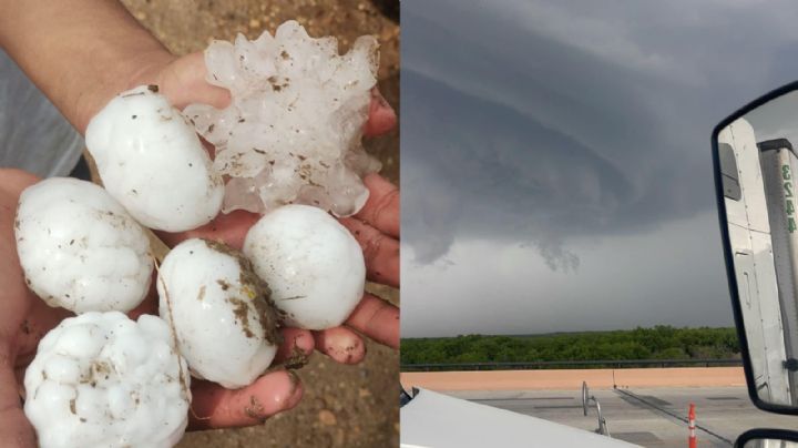 Tras intenso calor, cae granizo del tamaño de pelotas de béisbol en Anáhuac, NL