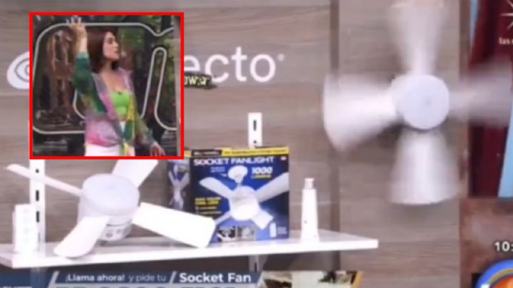 Tania Rincón pasa vergonzoso momento en comercial de ventilador; se rompe