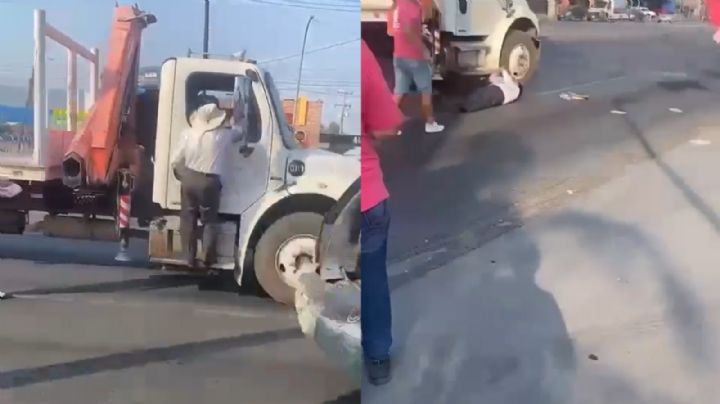 Video: 'Maderito' sufre caía tras subirse a tráiler en Monterrey
