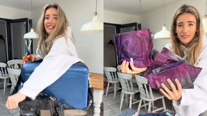 Critican a tiktoker por comprar maleta extraviada, esto pagó por ella