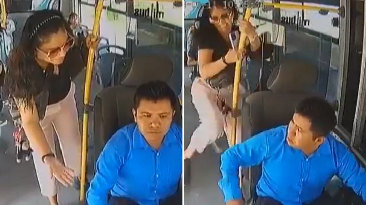 Mujer patea a operador de ruta por ir a exceso de velocidad en Puebla