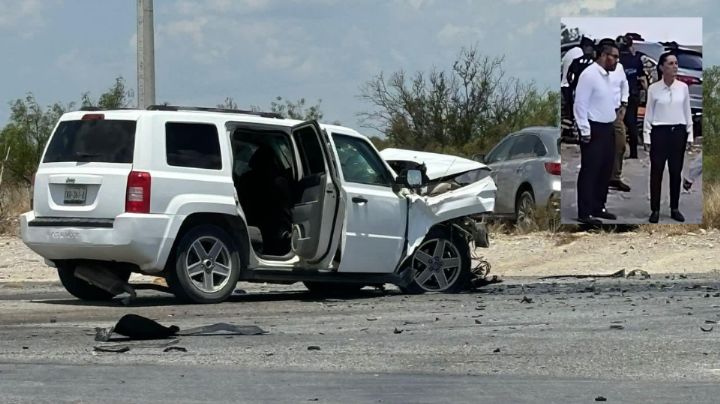 Equipo de Claudia Sheinbaum sufre choque en Monclova; hay una persona muerta