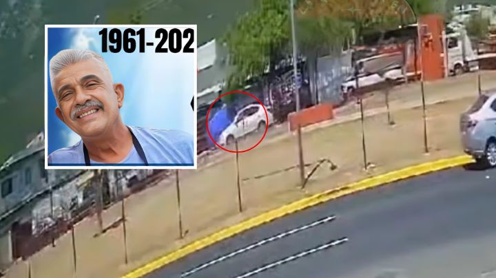 Revelan video del momento en que vendedor es impactado por auto en Escobedo