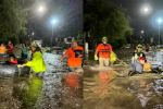 Rescatan a familias de inundaciones en Santa Catarina