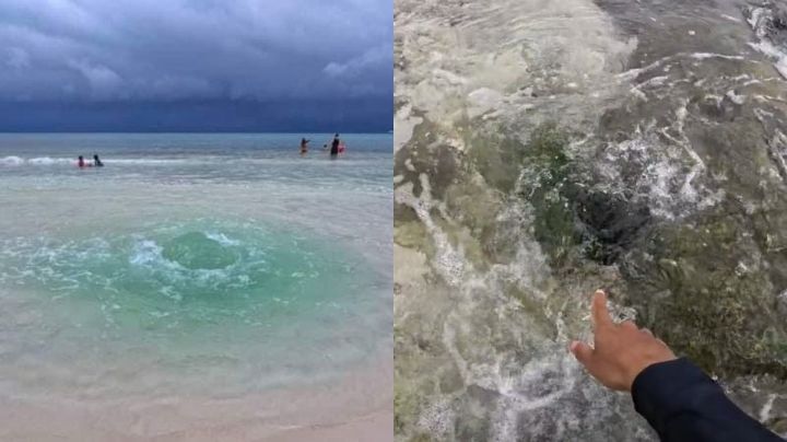Video: Se forma un ojo de agua en mar de Playa del Carmen