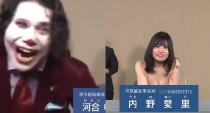 Candidata japonesa se quita la blusa en debate donde también participa el ‘Joker’