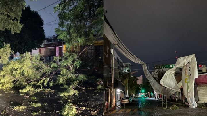 Fuertes vientos, lluvia y granizo azotan al área metropolitana de Monterrey
