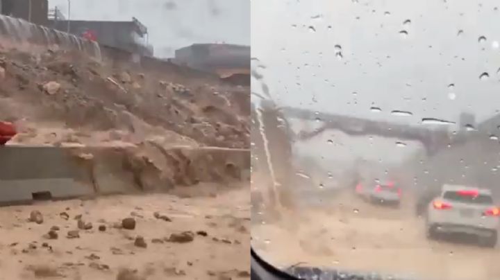 Lluvia deja vehículos varados en Paseo de los Leones y Paseo de Cumbres, Monterrey