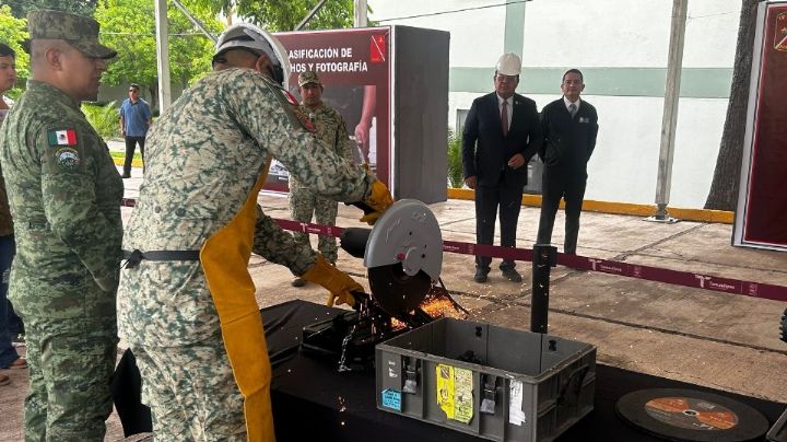 Ejército Mexicano destruye 487 armas y 34 mil cartuchos en Tamaulipas
