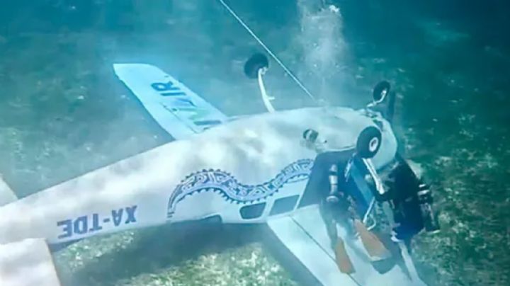 Cae avioneta al mar en la isla de Cozumel