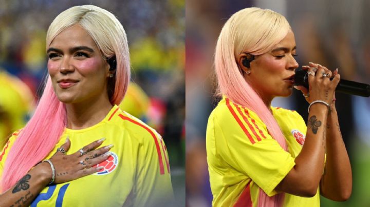 Así cantó Karol G el himno de Colombia en la final de la Copa América 2024