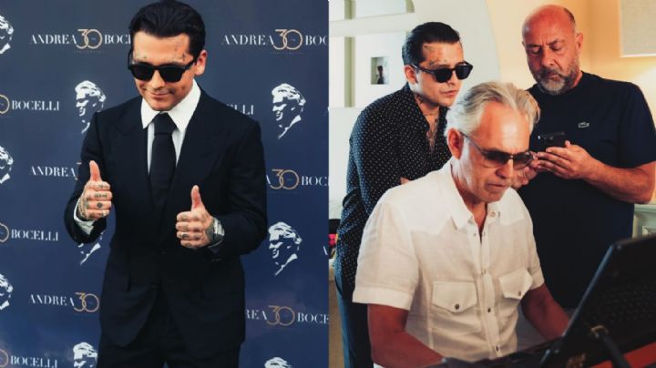 Christian Nodal canta con Andrea Bocelli en festejo de los 30 años de carrera del tenor