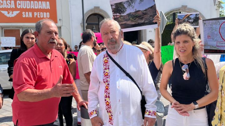 Protestan vecinos de San Pedro contra proyecto de desarrollo urbano en el Casco