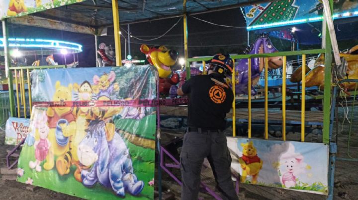 Juego mecánico falla en feria de Apodaca y varios menores quedan atrapados