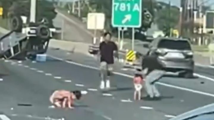 Video: Bebés salen proyectados tras volcadura de camioneta en Houston
