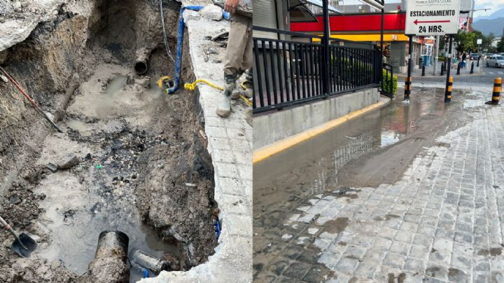 Fuga provoca recorte del suministro de agua potable en el centro de Monterrey