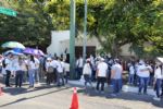 Trabajadores del PJF protestan frente a la Casa de Gobierno en Ciudad Victoria 