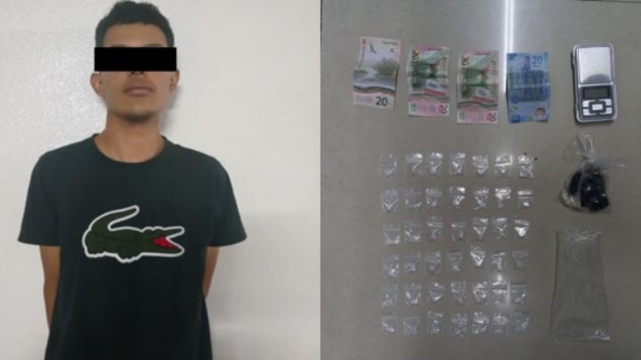 Detienen a joven que porta 42 dosis de cristal en Santa Catarina