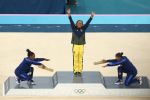 Rebeca Andrade le gana el oro a Simone Biles en ejercicios de suelo