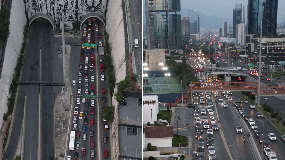 Vehículos a vuelta de rueda en el túnel de la Loma Larga.