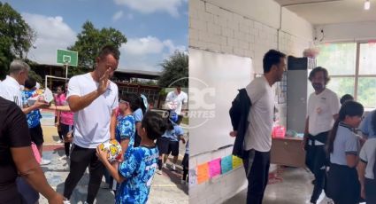 Leyendas de México y FIFA juegan retas con niños en Guadalupe