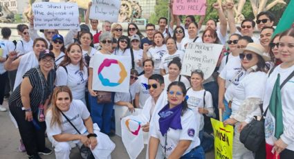 Trabajadores del Poder Judicial marchan ahora por la paz en calles de Monterrey