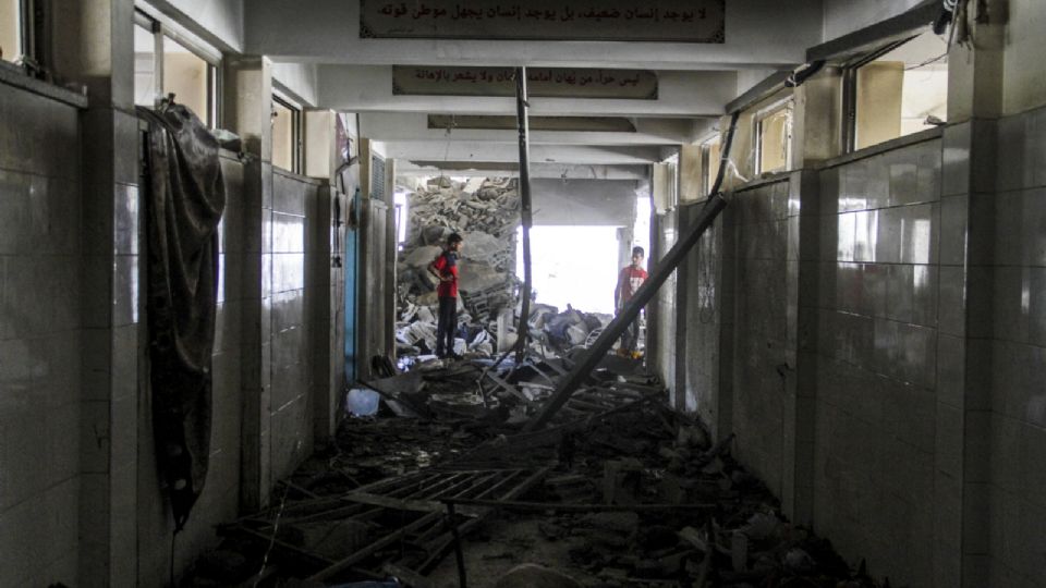 Escombros de escuela de Gaza.