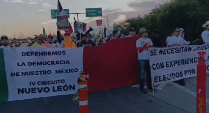 Bloqueo en Libramiento Noreste por reforma judicial causa tráfico intenso en la zona