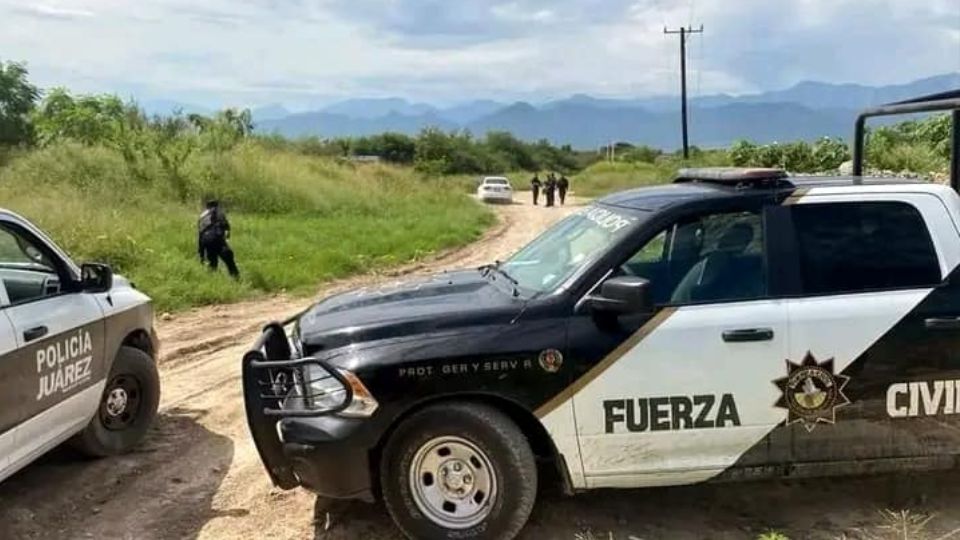 Fuerza Civil en el predio donde fueron abandonados los cuerpos