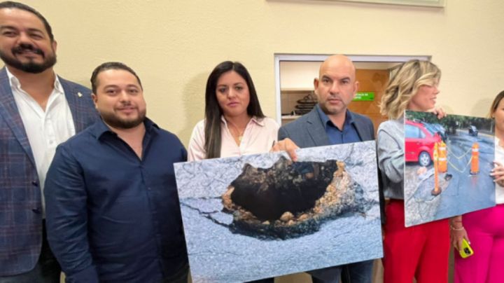 Piden ante el Congreso local reparar socavón de más de 20 cm en San Pedro