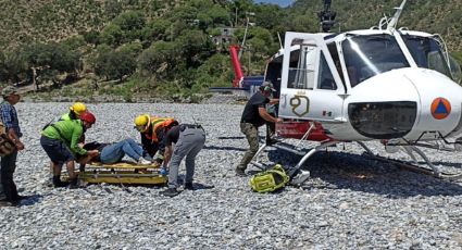 Trasladan en helicóptero a mujer en labor de parto