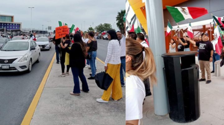 Realizan caravana hasta el Aeropuerto de Monterrey en contra de la reforma judicial
