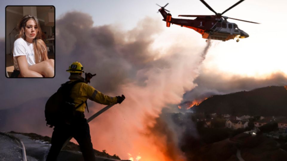 La cantante Danna tuvo que desalojar su domicilio en California por los incendios que hasta el momento no han sido sofocados.