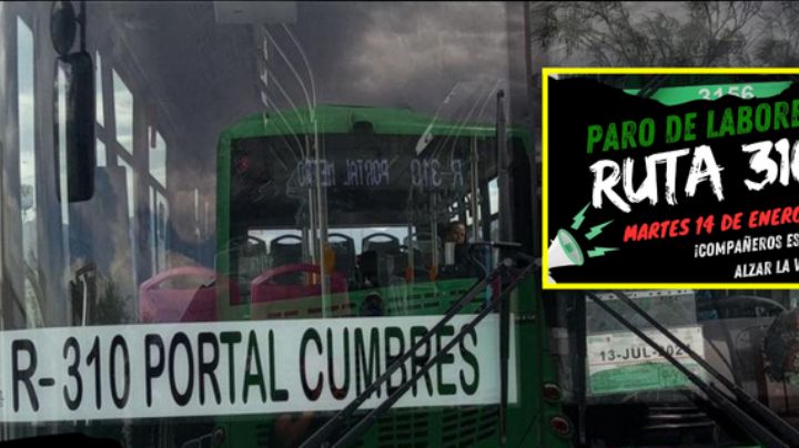 Choferes de la Ruta 310 Portal Cumbres harán paro de labores